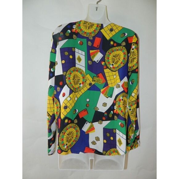 Stylenanda Shirt‎ Casio Gambling Las Vegas Red Green Blouse Size M/L - Picture 2 of 8